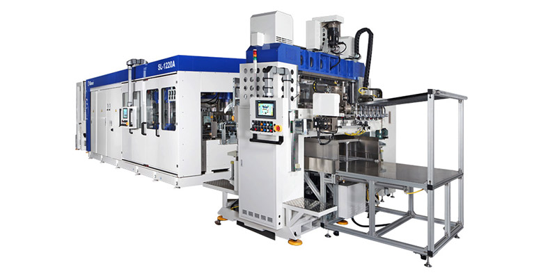 SL-1220A + SL-520 Pressure Forming + Shape Cutting + Auto Counting Stacking